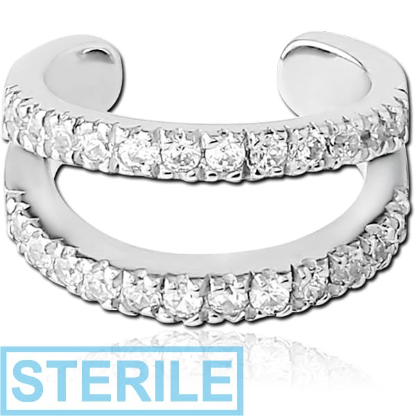 STERILE SURGICAL STEEL JEWELLED EAR CUFF