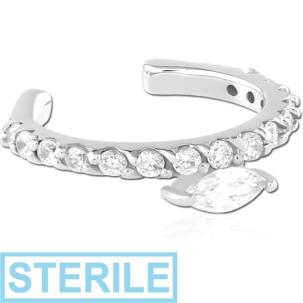 STERILE SURGICAL STEEL JEWELLED EAR CUFF