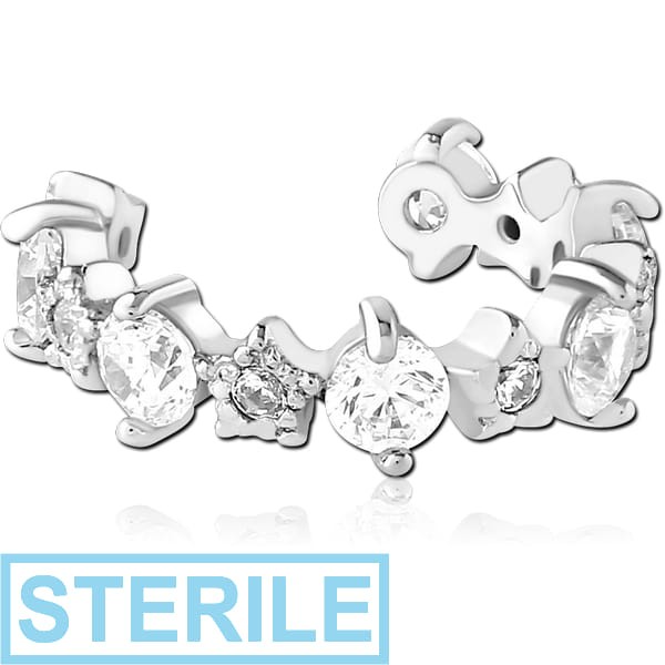 STERILE SURGICAL STEEL JEWELLED EAR CUFF