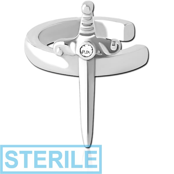 STERILE SURGICAL STEEL JEWELLED EAR CUFF