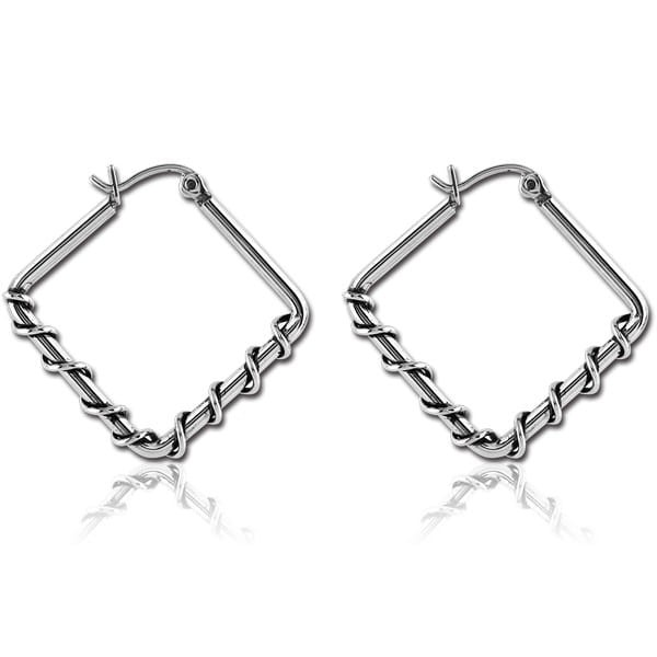 STERILE SURGICAL STEEL TWISTED WIRE EARRINGS