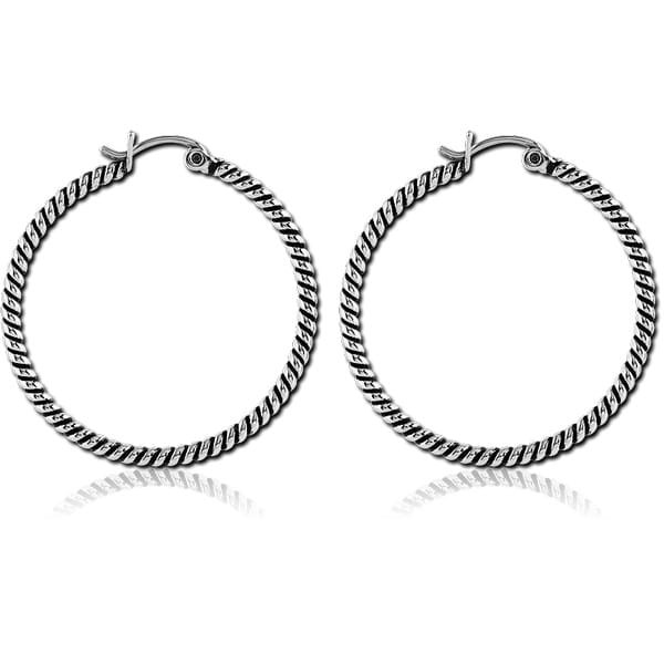 STERILE SURGICAL STEEL TWISTED WIRE EARRINGS