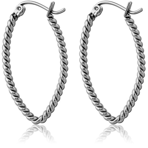 STERILE SURGICAL STEEL TWISTED WIRE EARRINGS