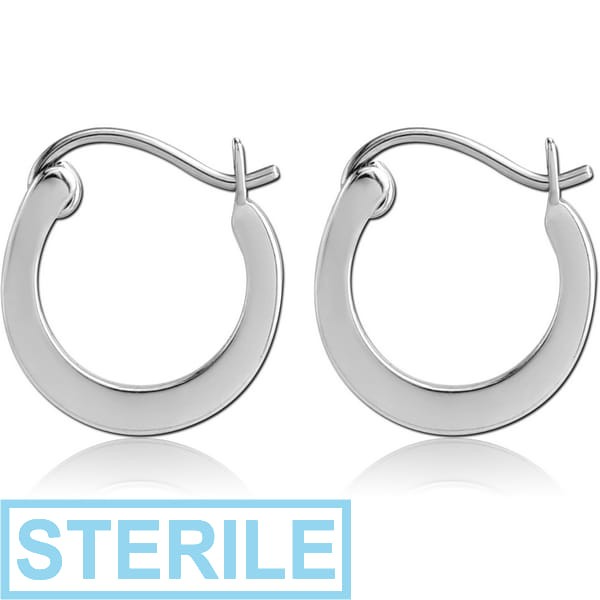 STERILE SURGICAL STEEL HOOP EARRINGS