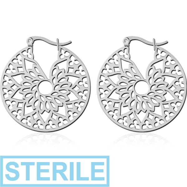 STERILE SURGICAL STEEL HOOP EARRINGS PAIR