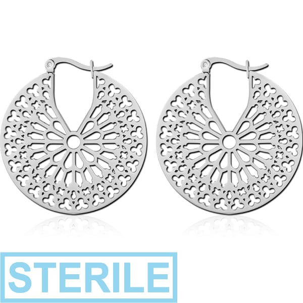 STERILE SURGICAL STEEL HOOP EARRINGS PAIR