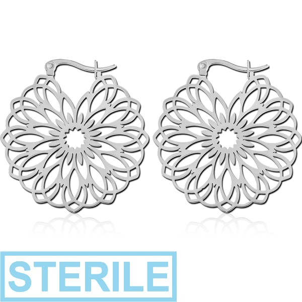 STERILE SURGICAL STEEL HOOP EARRINGS PAIR