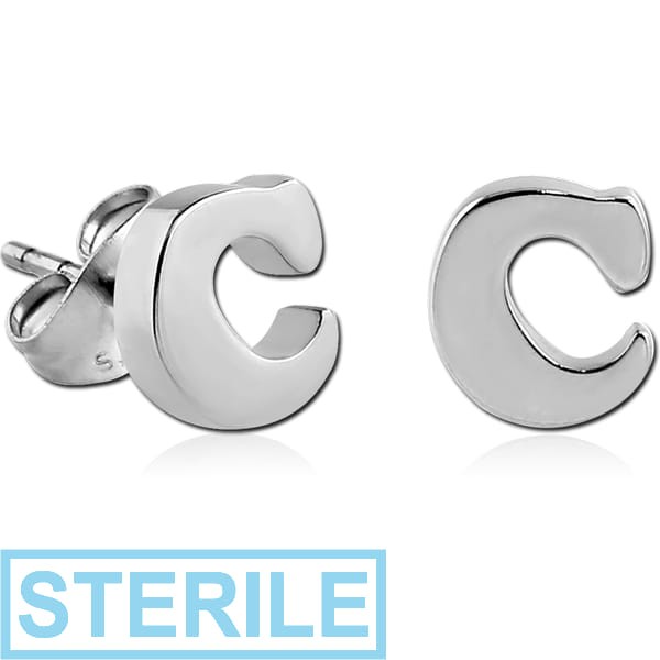 STERILE SURGICAL STEEL EAR STUDS PAIR - C