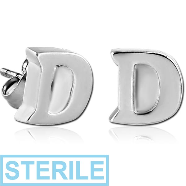 STERILE SURGICAL STEEL EAR STUDS PAIR - D