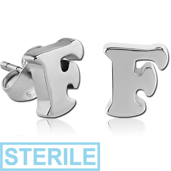 STERILE SURGICAL STEEL EAR STUDS PAIR - F