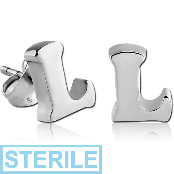 STERILE SURGICAL STEEL EAR STUDS PAIR - L