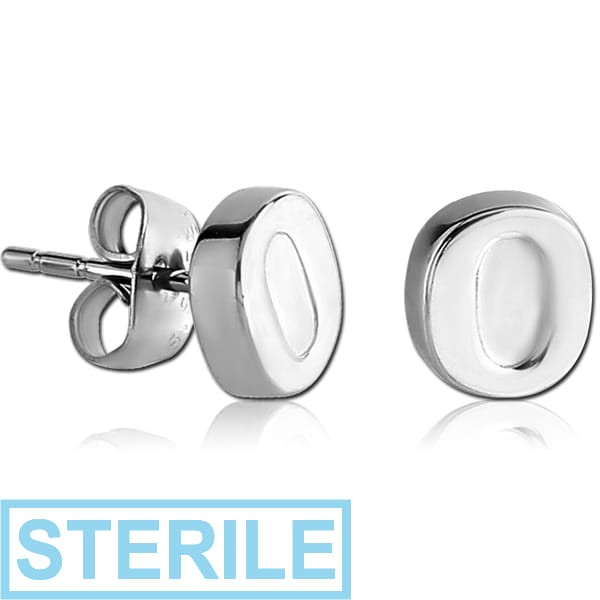 STERILE SURGICAL STEEL EAR STUDS PAIR - O