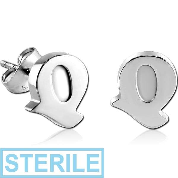 STERILE SURGICAL STEEL EAR STUDS PAIR - Q