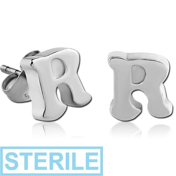 STERILE SURGICAL STEEL EAR STUDS PAIR - R