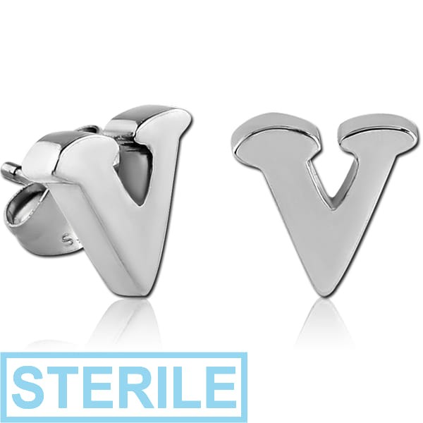 STERILE SURGICAL STEEL EAR STUDS PAIR - V