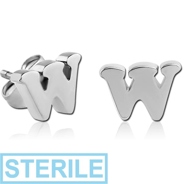 STERILE SURGICAL STEEL EAR STUDS PAIR - W
