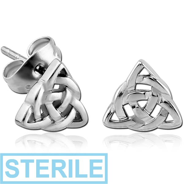 STERILE SURGICAL STEEL EAR STUDS PAIR