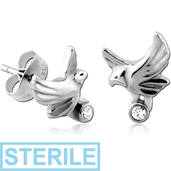 STERILE SURGICAL STEEL EAR STUDS PAIR