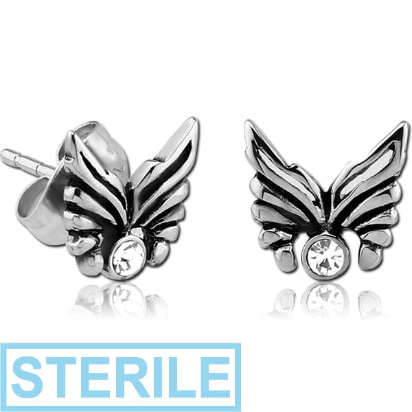 STERILE SURGICAL STEEL EAR STUDS PAIR