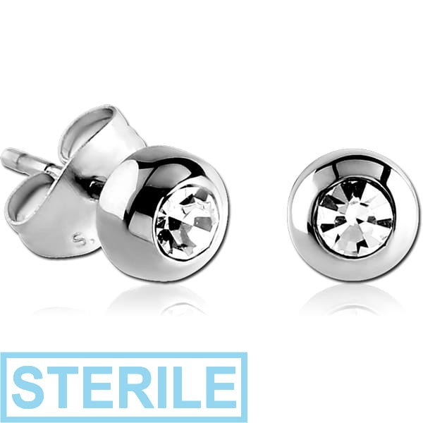 STERILE SURGICAL STEEL EAR STUDS PAIR
