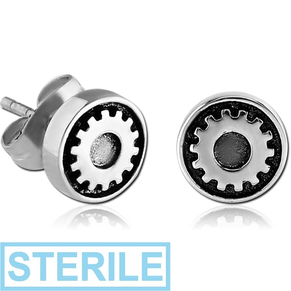 STERILE SURGICAL STEEL EAR STUDS PAIR