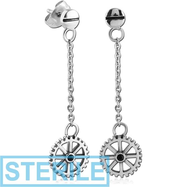 STERILE SURGICAL STEEL EAR STUDS PAIR