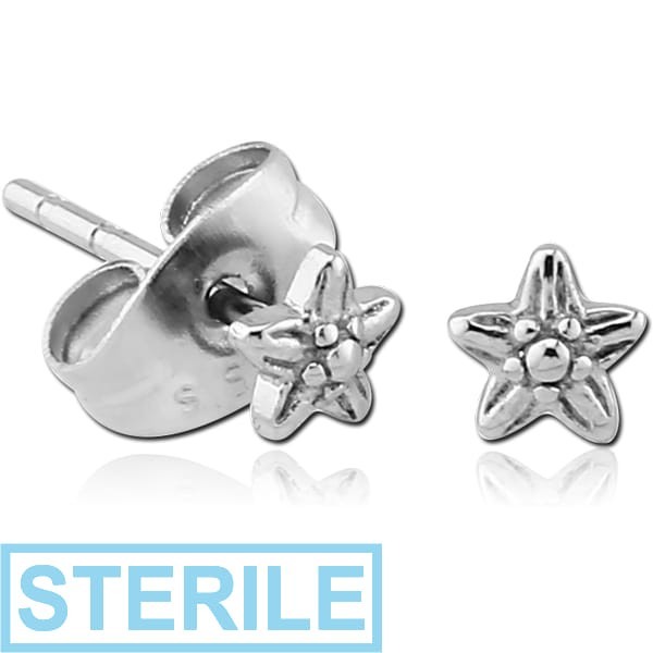 STERILE SURGICAL STEEL EAR STUDS PAIR