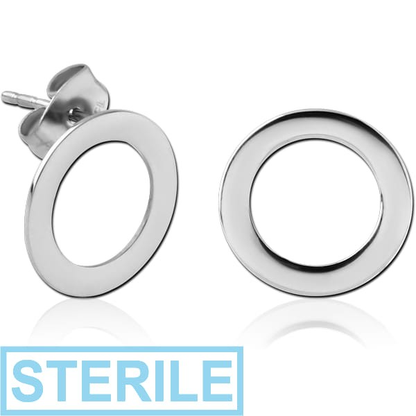 STERILE SURGICAL STEEL EAR STUDS PAIR - O