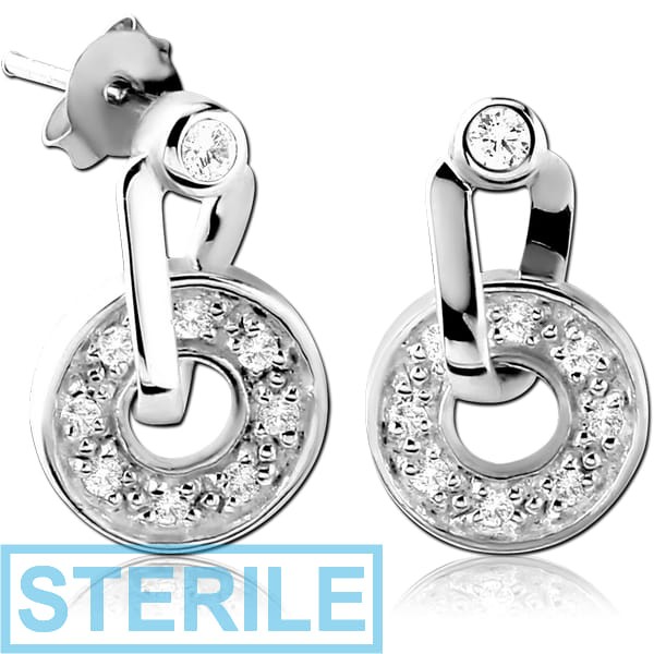STERILE SURGICAL STEEL EAR STUDS PAIR