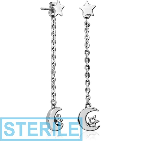 STERILE SURGICAL STEEL EAR STUDS PAIR