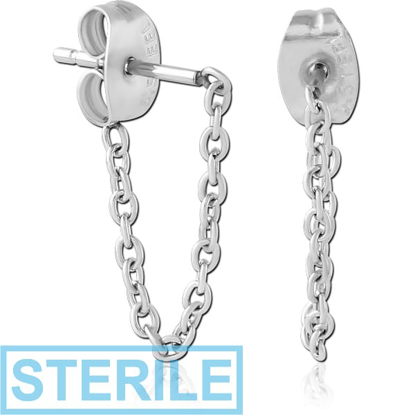 STERILE SURGICAL STEEL EAR STUDS PAIR