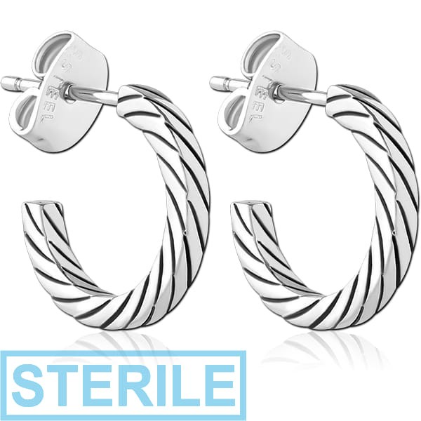 STERILE SURGICAL STEEL EAR STUDS PAIR