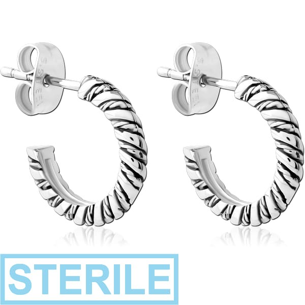 STERILE SURGICAL STEEL EAR STUDS PAIR