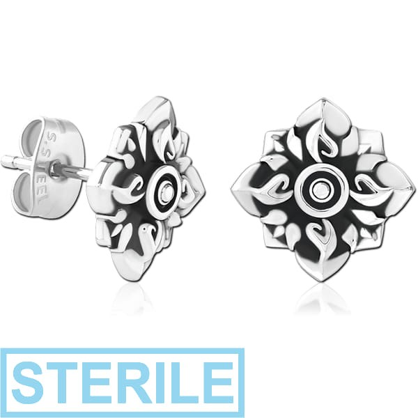 STERILE SURGICAL STEEL EAR STUDS PAIR
