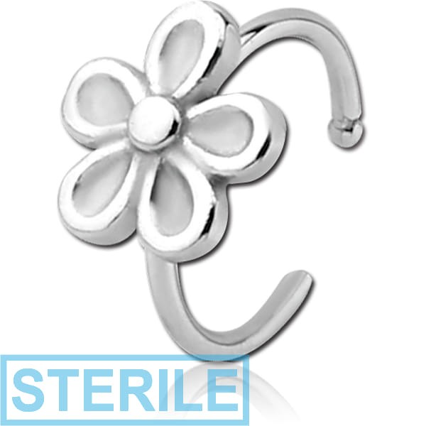 STERILE SURGICAL STEEL OPEN NOSE RING - FLOWER