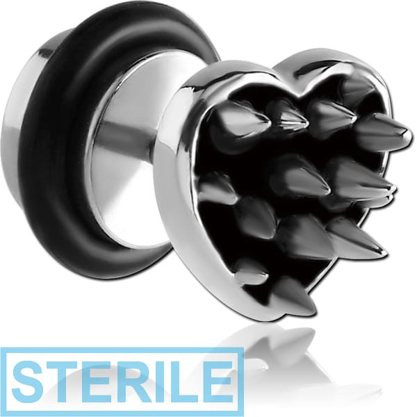 STERILE SURGICAL STEEL SPIKE THORN ENAMEL FAKE PLUG