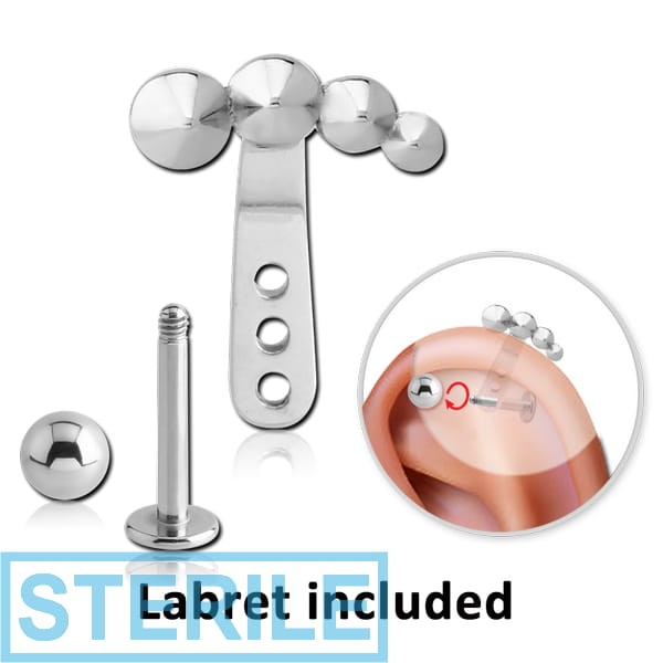 STERILE SURGICAL STEEL HELIX WRAP AND MICRO LABRET