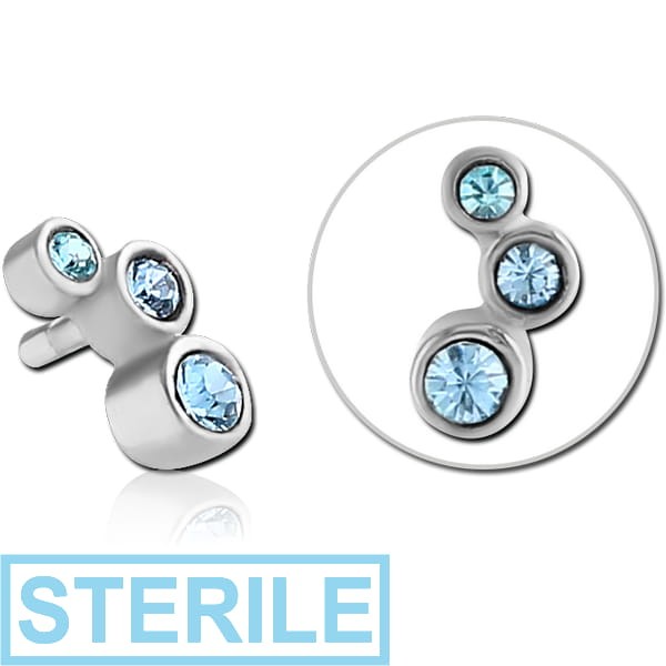 STERILE SURGICAL STEEL JEWELLED PUSH FIT ATTACHMENT FOR BIOFLEX INTERNAL LABRET