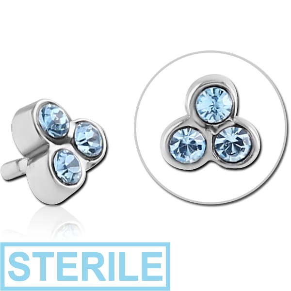 STERILE SURGICAL STEEL JEWELLED PUSH FIT ATTACHMENT FOR BIOFLEX INTERNAL LABRET - TRINITY