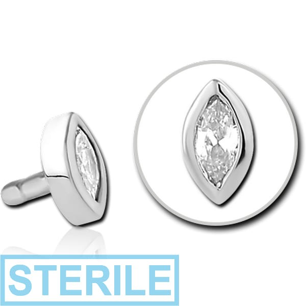 STERILE SURGICAL STEEL JEWELLED PUSH FIT ATTACHMENT FOR BIOFLEX INTERNAL LABRET
