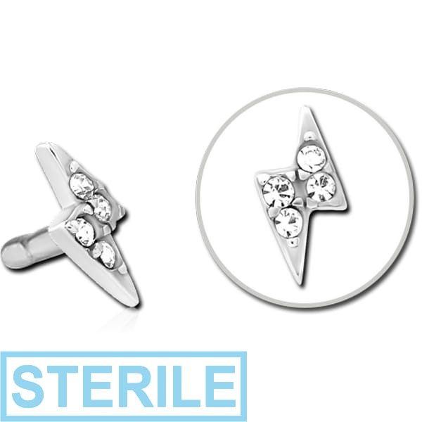 STERILE SURGICAL STEEL JEWELLED PUSH FIT ATTACHMENT FOR BIOFLEX INTERNAL LABRET - THUNDER