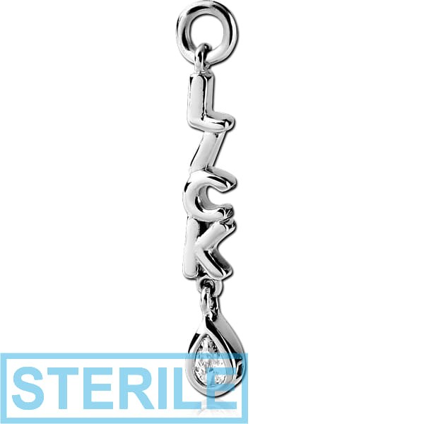 STERILE SURGICAL STEEL ATTACHMENT FOR INTIMATE PIERCING - LICK AND 2MM PEAR
