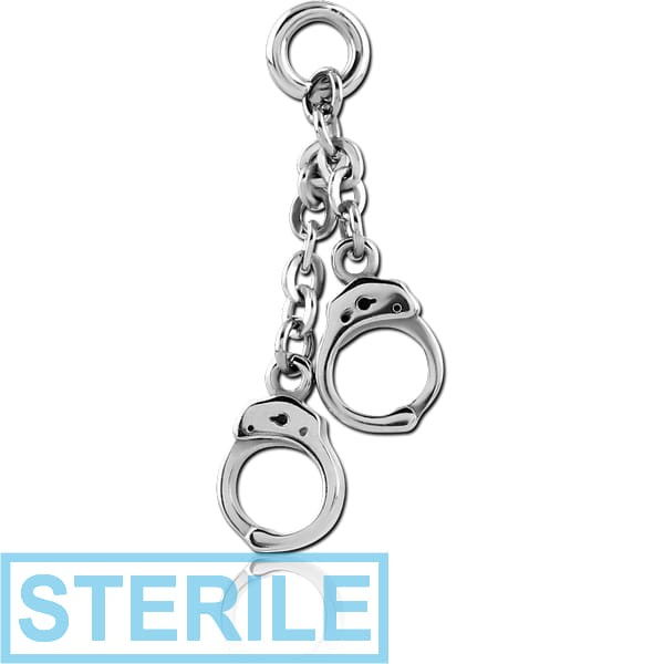 STERILE SURGICAL STEEL ATTACHMENT FOR INTIMATE PIERCING - HANDCUFFS