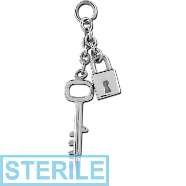 STERILE SURGICAL STEEL ATTACHMENT FOR INTIMATE PIERCING - LOCK AND KEY
