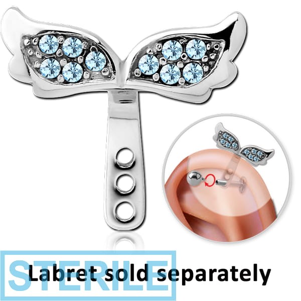 STERILE SURGICAL STEEL JEWELLED HELIX WRAP - WINGS