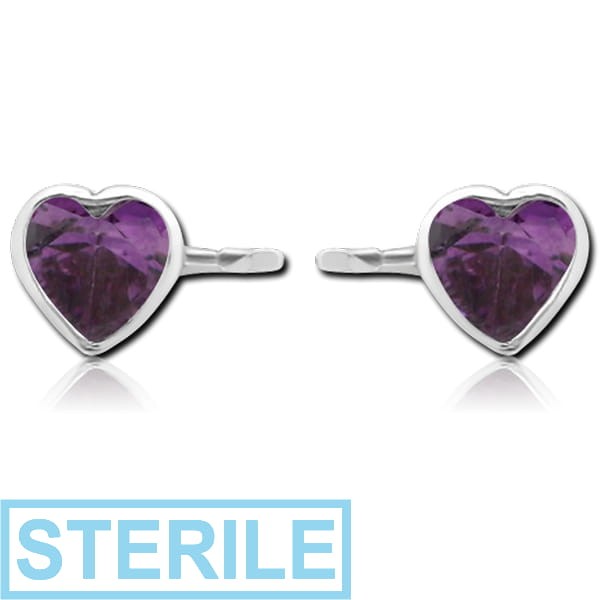 STERILE SURGICAL STEEL JEWELLED PUSH FIT ATTACHMENT FOR BIOFLEX INTERNAL NIPPLE SHIELD - HEART