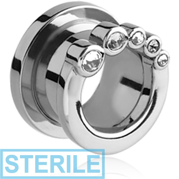 STERILE SURGICAL STEEL JEWELLED THREADED TUNNEL