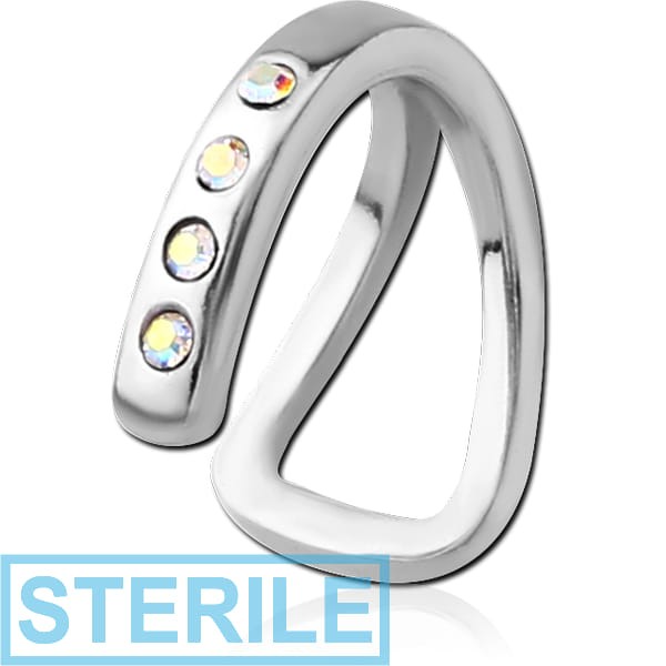 STERILE SURGICAL STEEL JEWELLED LIP CUFF