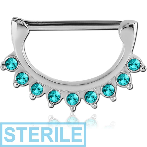 STERILE SURGICAL STEEL JEWELLED NIPPLE CLICKER