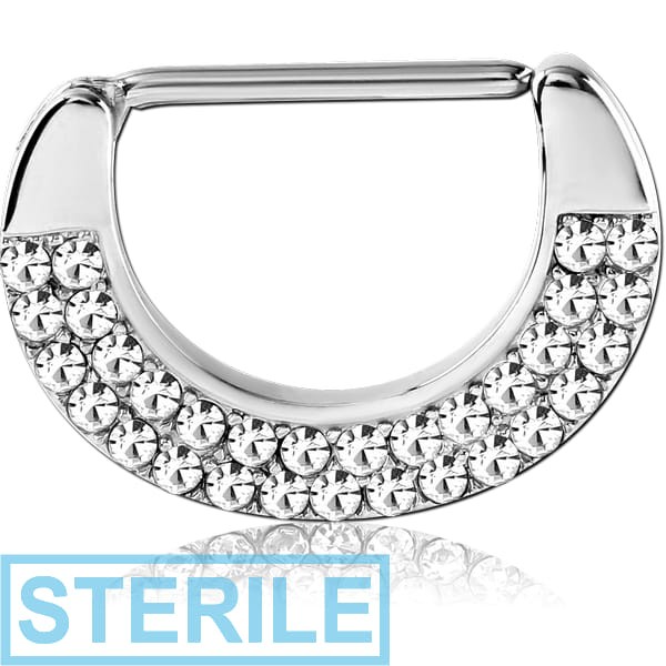 STERILE SURGICAL STEEL JEWELLED NIPPLE CLICKER
